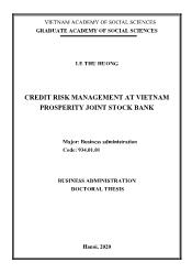 Credit risk management at Vietnam prosperity joint stock bank