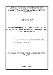 Crimes infringe upon the marriage and family law under vietnam’s criminal law in Ho Chi Minh city