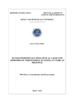 Ecogeomorphology research as a base for appropriate teresstorial planning at nghe an province