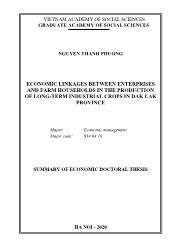 Economic linkages between enterprises and farm households in the production of long - Term industrial crops in dak lak province