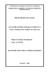 Economic power of rural women in a new cooperative model in Vietnam