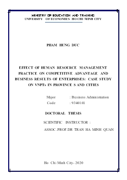 Effect of human resource management practice on competitive advantage and business results of enterprises: Case study on vnpts in provinces and cities