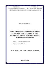 Human resource development on economic management in the provincial - Level administrative agencies in Vietnam