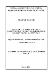 Implementation of the law on environmental protection in industrial zones in Thanh Hoa province