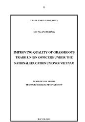 Improving quality of grassroots trade union officers under the national education union of Viet Nam