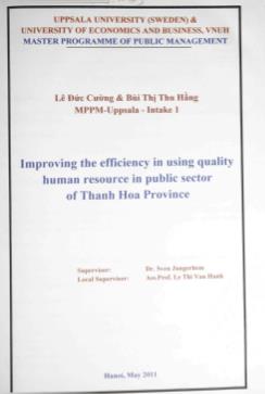 Improving the efficiency in using quality human resource in public sector of Thanh Hoa Province