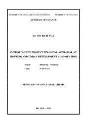 Improving the project financial appraisal at housing and urban development corporation