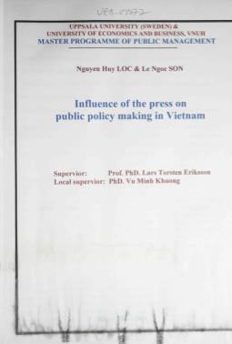 Influence of the press on public policy making in Vietnam