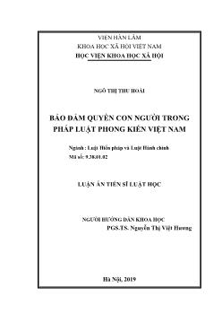 Luận án Bảo đảm quyền con người trong pháp luật phong kiến Việt Nam