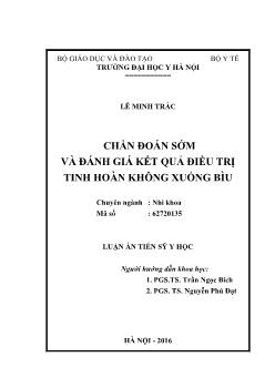 Luận án Chẩn đoán sớm và đánh giá kết quả điều trị tinh hoàn không xuống bìu