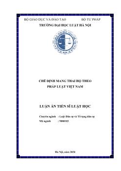 Luận án Chế định mang thai hộ theo pháp luật Việt Nam