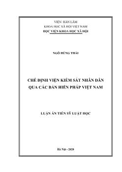 Luận án Chế định viện kiểm sát nhân dân qua các bản hiến pháp Việt Nam