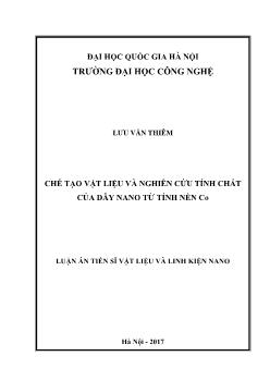 Luận án Chế tạo vật liệu và nghiên cứu tính chất của dây nano từ tính nền CO