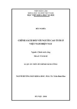 Luận án Chính sách đối với người cao tuổi ở Việt Nam hiện nay