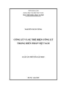 Luận án Công lý và sự thể hiện công lý trong hiến pháp Việt Nam