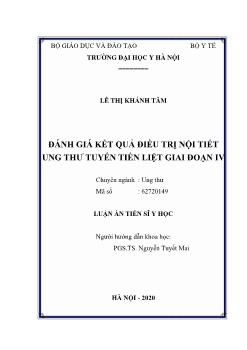 Luận án Đánh giá kết quả điều trị nội tiết ung thư tuyến tiền liệt giai đoạn IV