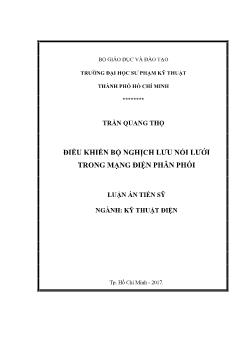 Luận án Điều khiển bộ nghịch lưu nối lưới trong mạng điện phân phối