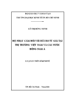 Luận án Độ nhạy cảm đối với rủi ro tỷ giá tại thị trường Việt Nam và các nước Đông Nam Á