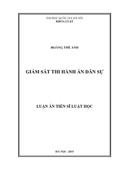 Luận án Giám sát thi hành án dân sự