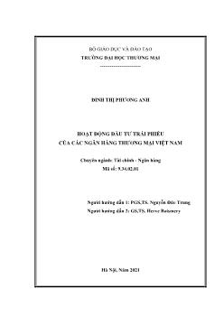Luận án Hoạt động đầu tư trái phiếu ở các ngân hàng thương mại Việt Nam
