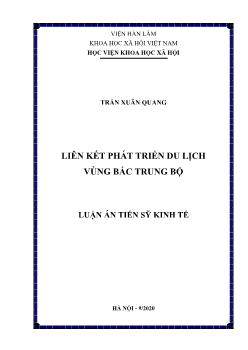 Luận án Liên kết phát triển du lịch vùng Bắc Trung Bộ