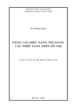 Luận án Nâng cao hiệu năng thi hành các phép toán trên đô thị