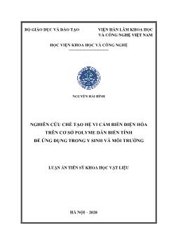 Luận án Nghiên cứu chế tạo hệ vi cảm biến điện hóa trên cơ sở polyme dẫn biến tính để ứng dụng trong y sinh và môi trường