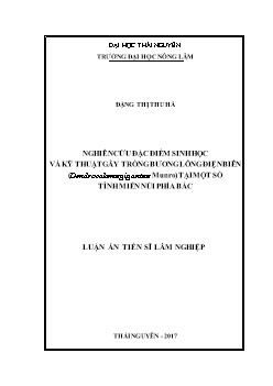 Luận án Nghiên cứu đặc điểm sinh học và kỹ thuật gây trồng bương lông điện biên (dendrocalamus giganteus munro) ở một số tỉnh miền núi phía bắc