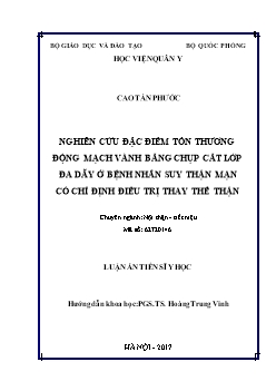 Luận án Nghiên cứu đặc điểm tổn thương động mạch vành bằng chụp cắt lớp đa dãy ở bệnh nhân suy thận mạn có chỉ định điều trị thay thế thận