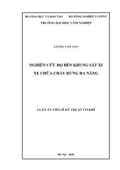 Luận án Nghiên cứu độ bền khung sát xi xe chữa cháy rừng đa năng