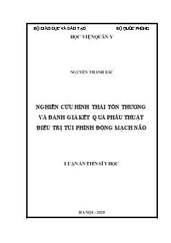 Luận án Nghiên cứu hình thái tổn thương và đánh giá kết quả phẫu thuật điều trị túi phình động mạch não