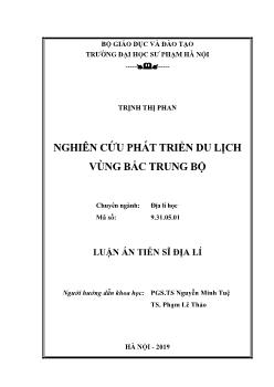 Luận án Nghiên cứu phát triển du lịch vùng Bắc Trung Bộ