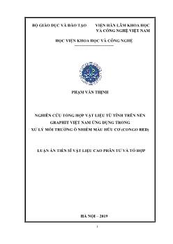 Luận án Nghiên cứu tổng hợp vật liệu từ tính trên nền graphit Việt Nam ứng dụng trong xử lý môi trường ô nhiễm màu hữu cơ (congo red)