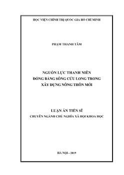 Luận án Nguồn lực thanh niên đồng bằng sông cửu long trong xây dựng nông thôn mới