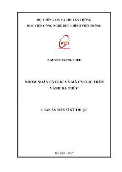 Luận án Nhóm nhân cyclic và mã cyclic trên vành đa thức