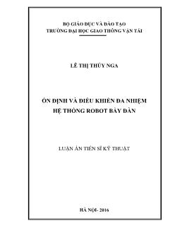 Luận án Ổn định và điều khiển đa nhiệm hệ thống robot bầy đàn