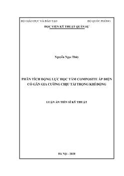 Luận án Phân tích động lực học tấm composite áp điện có gân gia cường chịu tải trọng khí động