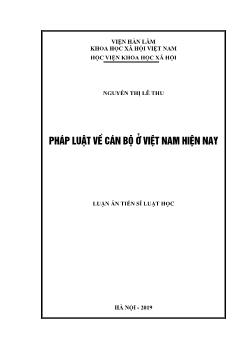 Luận án Pháp luật về cán bộ ở Việt Nam hiện nay