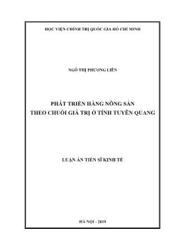 Luận án Phát triển hàng nông sản theo chuỗi giá trị ở tỉnh Tuyên Quang