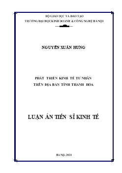 Luận án Phát triển kinh tế tư nhân tại địa bàn tỉnh Thanh Hóa