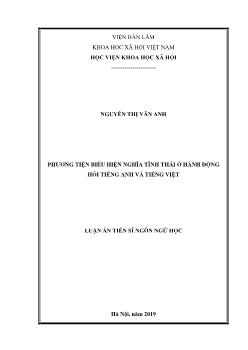 Luận án Phương tiện biểu hiện nghĩa tình thái ở hành động hỏi tiếng Anh và Tiếng Việt