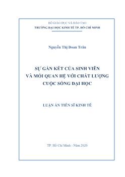 Luận án Sự gắn kết của sinh viên và mối quan hệ với chất lượng cuộc sống đại học