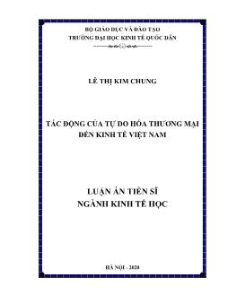 Luận án Tác động của tự do hóa thương mại đến kinh tế Việt Nam