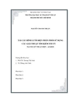 Luận án Tái cấu hình lưới điện phân phối sử dụng các giải thuật tìm kiếm tối ưu