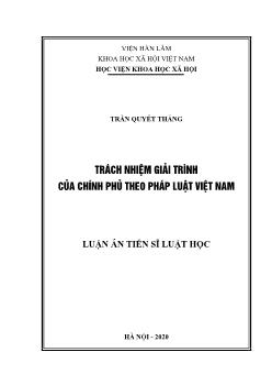 Luận án Trách nhiệm giải trình của chính phủ theo pháp luật Việt Nam