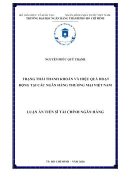 Luận án Trạng thái thanh khoản và hiệu quả hoạt động ở các ngân hàng thương mại Việt Nam