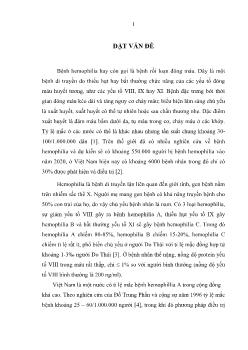 Luận văn Nghiên cứu xác định đột biến gen F8 gây bệnh hemophilia A
