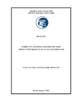 Luận văn Nghiên cứu, xây dựng giải pháp thu thập chứng cứ hỗ trợ xử lý sự cố an toàn thông tin