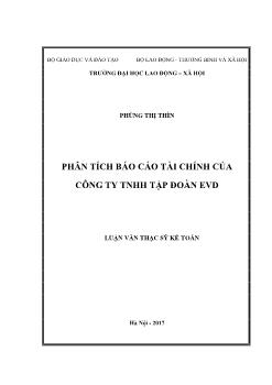 Luận văn Phân tích Báo cáo tài chính của công ty TNHH tập đoàn evd