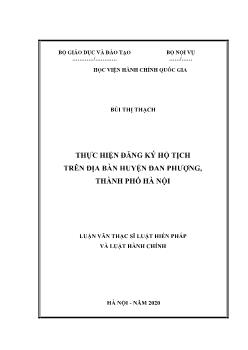 Luận văn Thực hiện đăng ký hộ tịch trên địa bàn huyện Đan phượng, thành phố Hà Nội